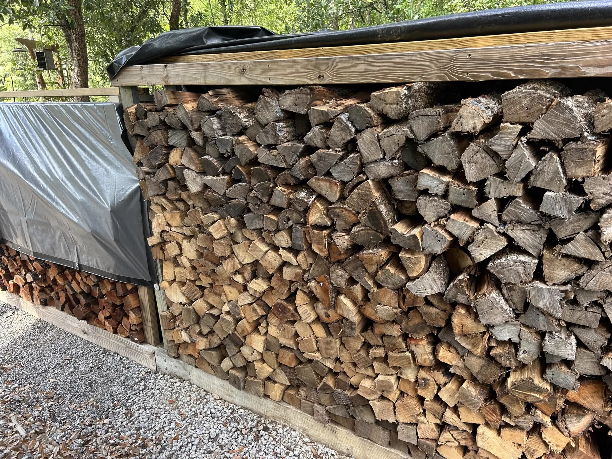 Stacked firewood supply